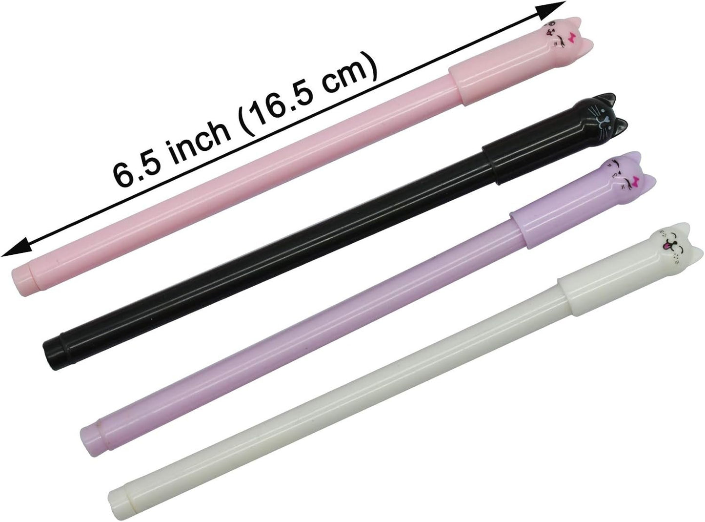 Maydahui 12PCS Cat Rollerball Pens Cute Cartoon Kitty Animal Pen Black Gel Ink for Cats Lovers Stationery School Supplies
