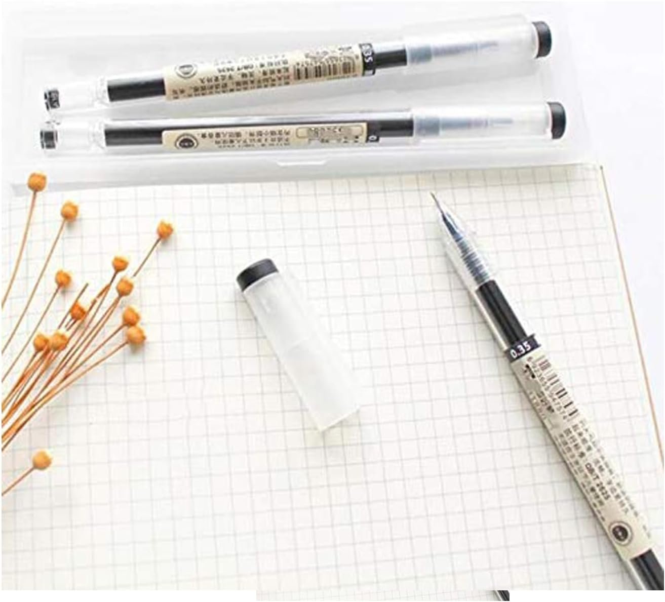 BEMLP Gel Ink Pen Extra Fine Point Pens Ballpoint Pen 0.35mm Black for Japanese Office School Stationary Stationery Supply 12 Pieces