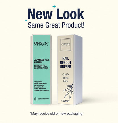 Onsen Secret Professional Nail Buffer Block | 4-Way Buffing for Natural Shine & Healthy Natural Nails - Includes 2 Extra Shine Pads, Salon-Quality, Post-Gel & Acrylic Recovery | 1 Pack