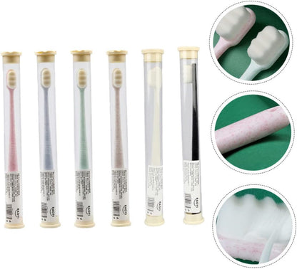 Zerodeko Hand Tools 6pcs Wangan Hair Toothbrush Toothbrush Sensitive Toothbrush Toothbrushes Slim Soft Oral Care Toothbrush Super Soft Cleaning Brush Pbt Travel Soft Bristle Toothbrush