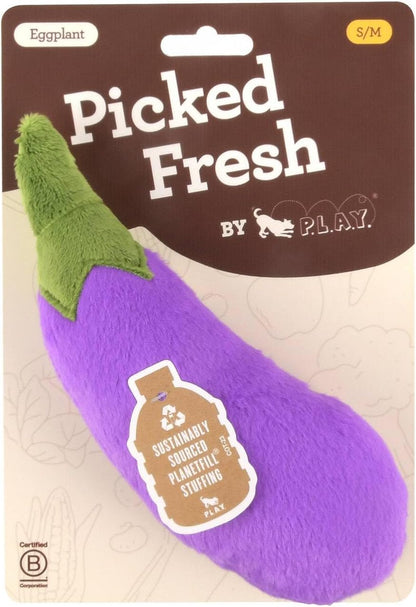 P.L.A.Y. PY7024ASF Farm Fresh Toys Plush Toy for Dogs and Cats Eggplant/Aubergine