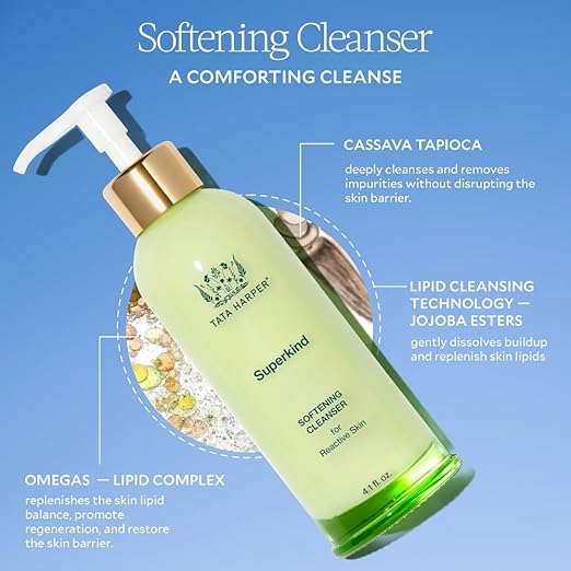 Tata Harper Superkind Softening Cleanser, Gentle Cleanser for Sensitive Skin, Hypoallergenic Skincare, Fragrance Free, Natural Skincare, Dermatologist Tested, Vegan, 125ml