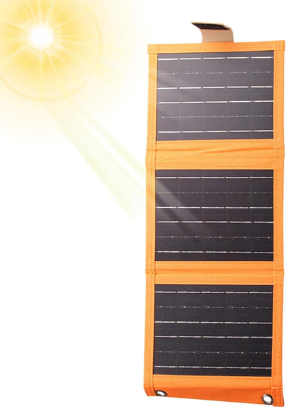 Solar Powered Charger - Solar Charging Panel with USB Port, Silicon Photovoltaic poweer Generation Panel | Solar Charger Folding, Outdoor Camping Charging Device Portable for Tablets Smartwatches