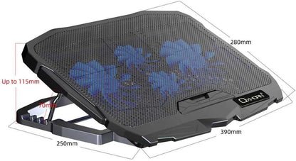 Oxhorn Laptop Cooling Stand 4 High Adjustable, 4 Silent Fans Fit up to 17″ Laptop