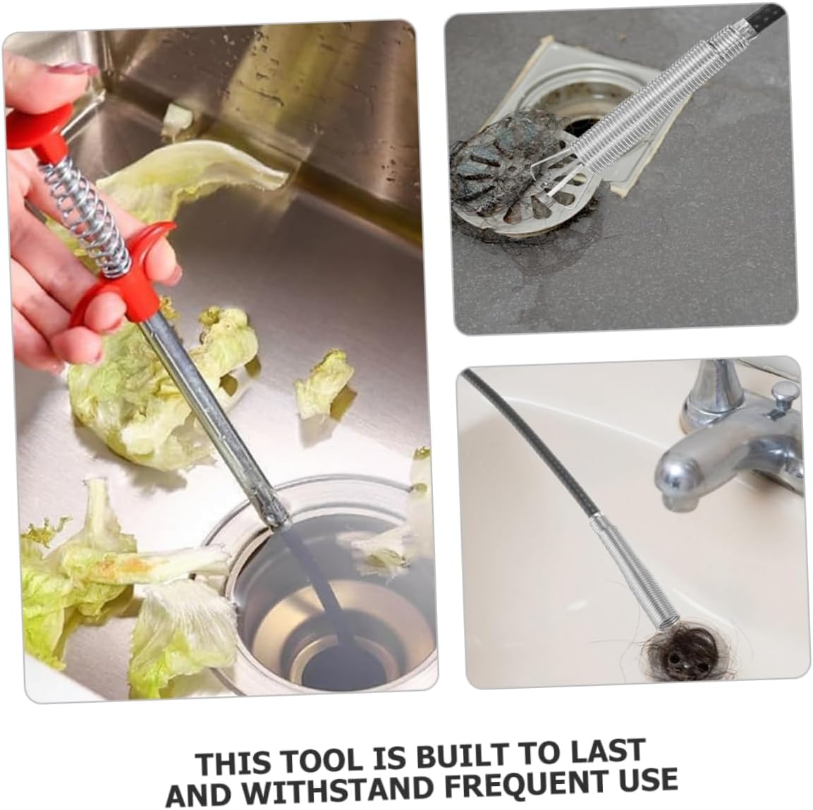 Outanaya Flexible Grabber Claw Tool for Quick Sink Cleaning and Drain Unblocking Durable Dredging for Toilets Bathrooms and Kitchens Essential Hair Removal Tool