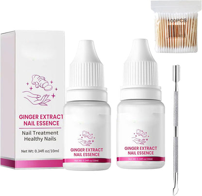 Fungigone Ginger Nail Essence, Fungigone Nail Treatment Toe, Natural Nails Fungus Treatment for Toenail & Foot Care, Regenerate Nails and Heal Wounds & Cracks (2 PCS)