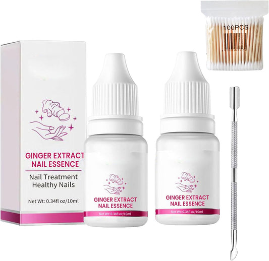 Fungigone Ginger Nail Essence, Fungigone Nail Treatment Toe, Natural Nails Fungus Treatment for Toenail & Foot Care, Regenerate Nails and Heal Wounds & Cracks (2 PCS)