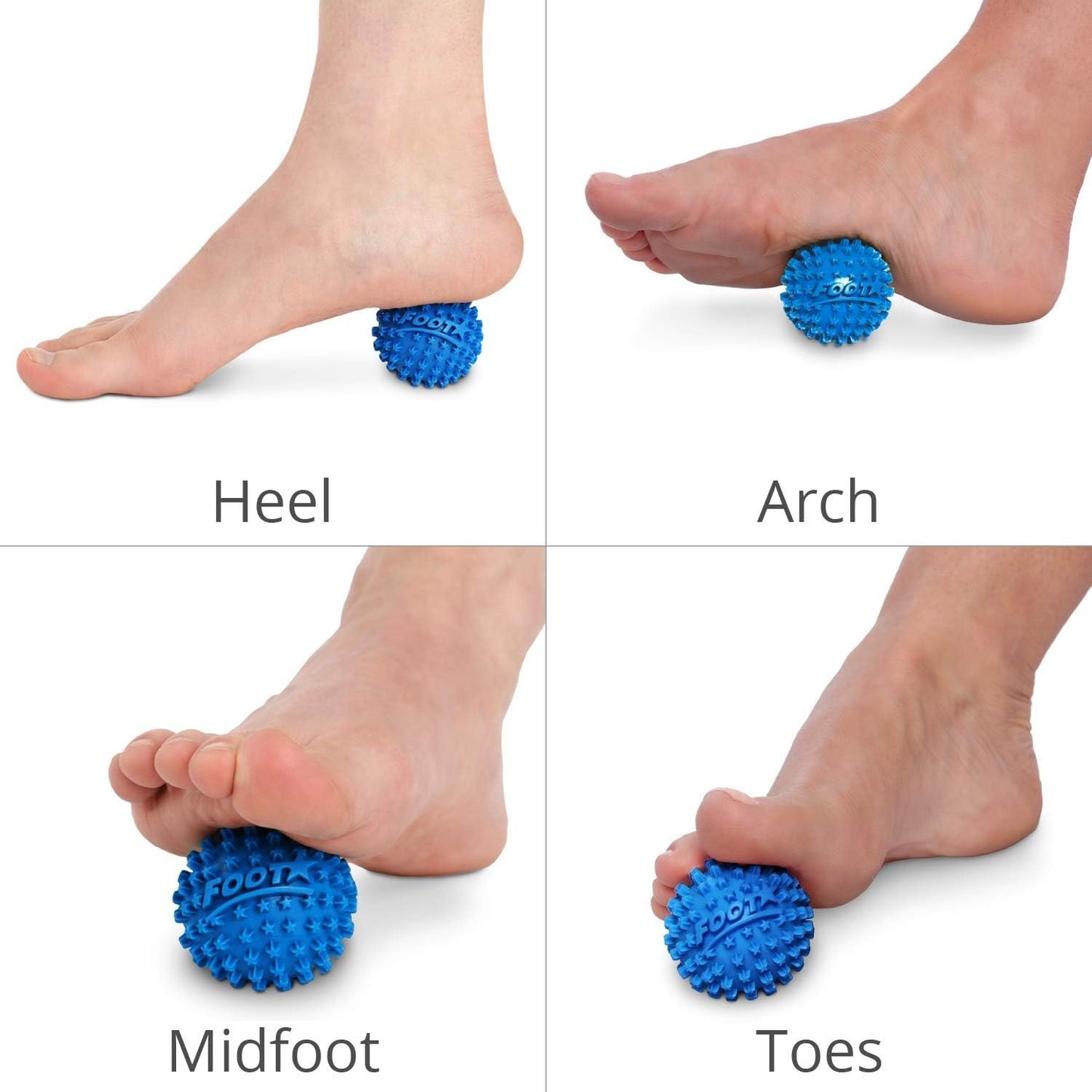 Foot Star 2 Inch Spiky Foot Massager & Roller Ball – Deep Tissue Massage ideal for Plantar Fasciitis Treatment, Muscle Pain Relief, Trigger Point Therapy & Myofascial Release by Body Back Company