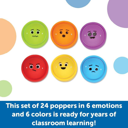 Learning Resources Rainbow Emotion Fidget Poppers Classroom Set, 24 Pieces, Ages 3+, Autism Sensory Toys, Social-Emotional Learning,Sensory Toys for Toddlers