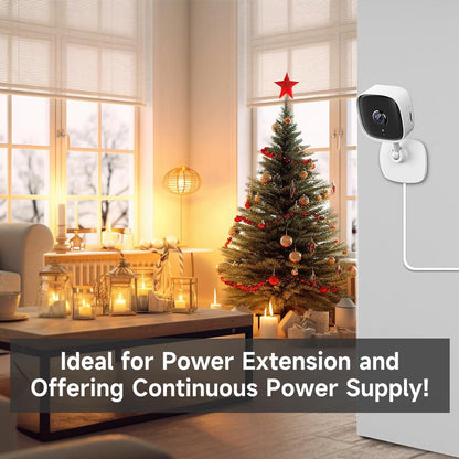 2 Pack 33ft 10M Power Extension Cable, 2PCS DC 12V 2.1mm x 5.5mm Power Adapter Extension Cord, Compatible with 12V DC Power Supply Adapter or Wall Charger for CCTV Security Camera(2Pack, White)