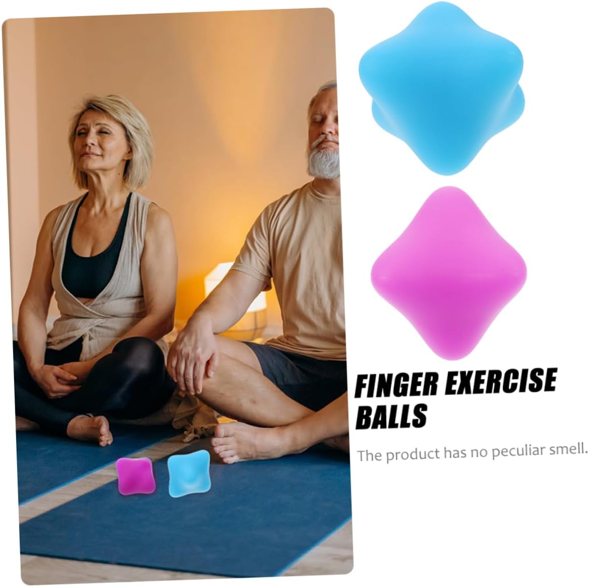 ibasenice 2 Pezzi Sfera Con Impugnatura Esagonale Recupero Mano Dito Terapia Circolazione Palla Palline Per Rafforzare Le Massager Delle Dita Palline Da Massaggio Gel Di Silice Blu