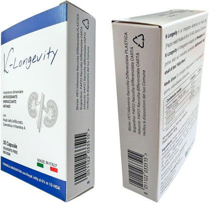 K-Longevity Anti-Aging Food Supplement Energizing Antioxidant with Royal Jelly Quercetin Vitamin A Royal Jelly Immune Defenses Sugar-Free Fights Fatigue Fatigue Free Radicals
