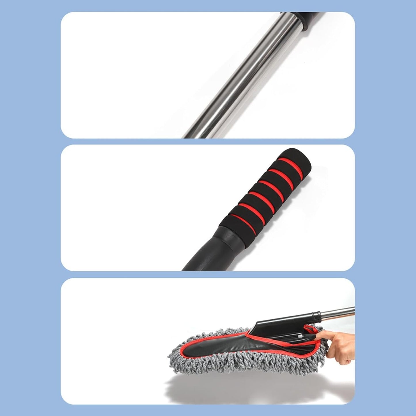 Car Brush - Dust Remover Brush | Car Brushes Duster Cleaning Tool | 2X Extendable No Scratch Soft Auto Accessories For Exterior Maintenance Household Dusting Detailing Automotive Interior