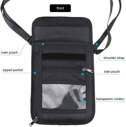 Number-One Neck Pouch Travel Wallet Passport Holder with RFID Blocking Waterproof Travel Security Bag for Your Money Credit Cards Cell Phones