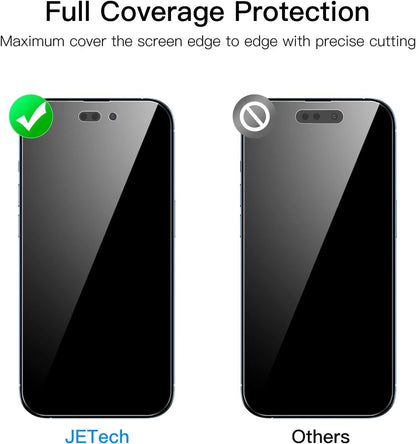 JETech Privacy Full Coverage Screen Protector for iPhone 14 Pro Max 6.7-Inch, Anti-Spy Tempered Glass Film, Edge to Edge Protection Case-Friendly, 2-Pack