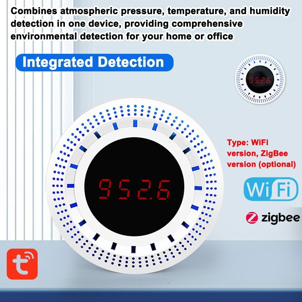 Blelsa Tuya Ligent Atmospheric Pressure Sensor with Temperature and Humidity Detection Function Integrated Home Automation Device Multicolor Tuya Version