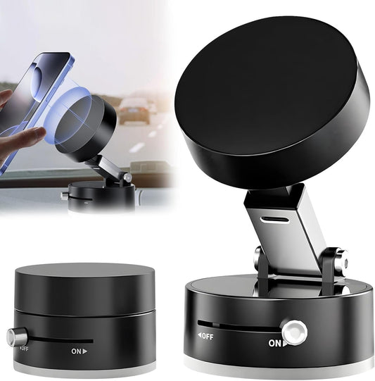 Magnetic Car Cell Phone Holder, 2025, Foldable and Retractable, 360° Rotation, Magsafe Car Holder, Magnetic Suction Cup Holder for Mobile Phone, Universal for Car, Gym, etc
