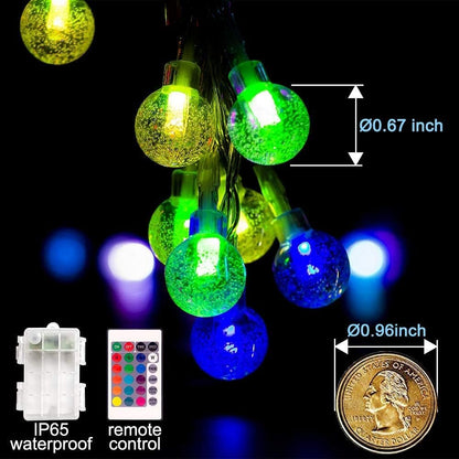 Upgrade Your Decor with Crystal Globe Fairy Lights: 8 Modes, Battery Powered, Perfect for Indoor/Outdoor Parties
