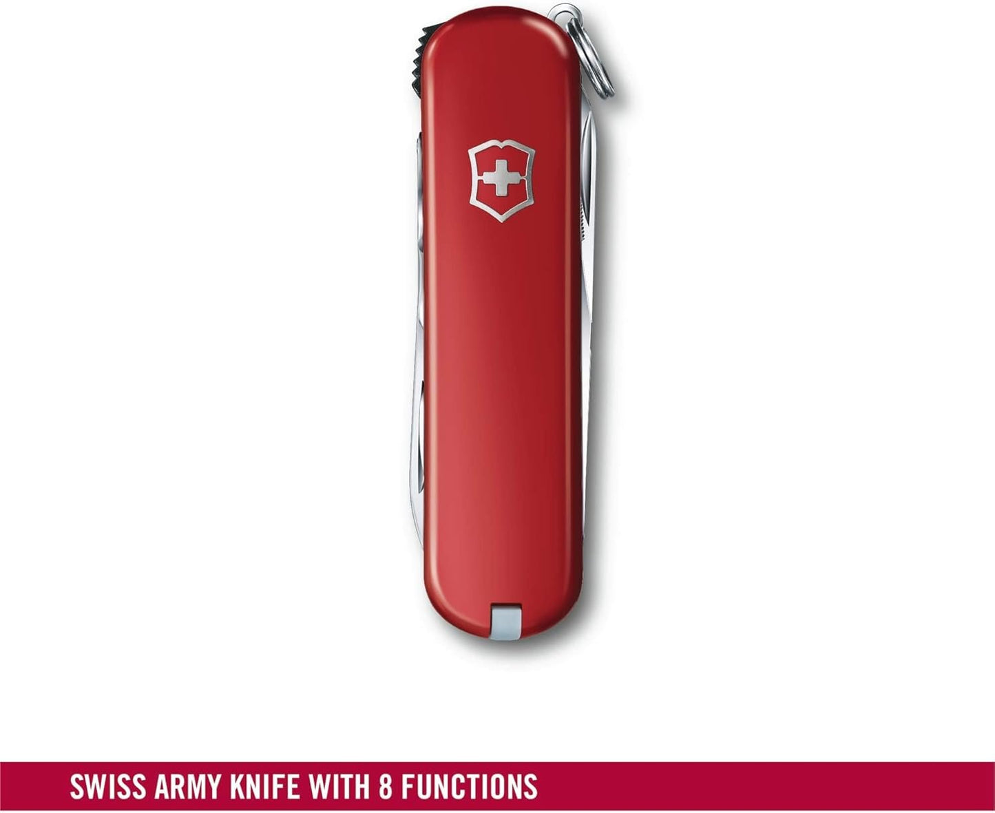 Victorinox Nail Clip 580, 8 Functions, Swiss Made Multi-Tool with Nail File, Nail Cleaner and Small Blade - Red