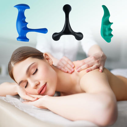 Aivwis Thumb Saver Massage Tool, Manual Trigger Point Massage Tool and 3-Legged Massage Knobs, for Full Body Deep Tissue Massage, Stress Relief and Muscle Recovery