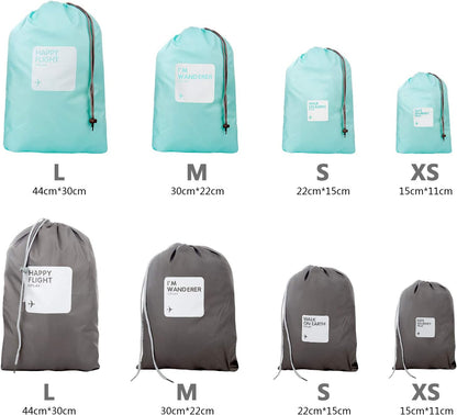 Comius 8 x Travel Bags, Soft Waterproof Bag, Portable Shoulder Bag, Cosmetic Suitcase, Laundry Toilet, Drawstring Bag
