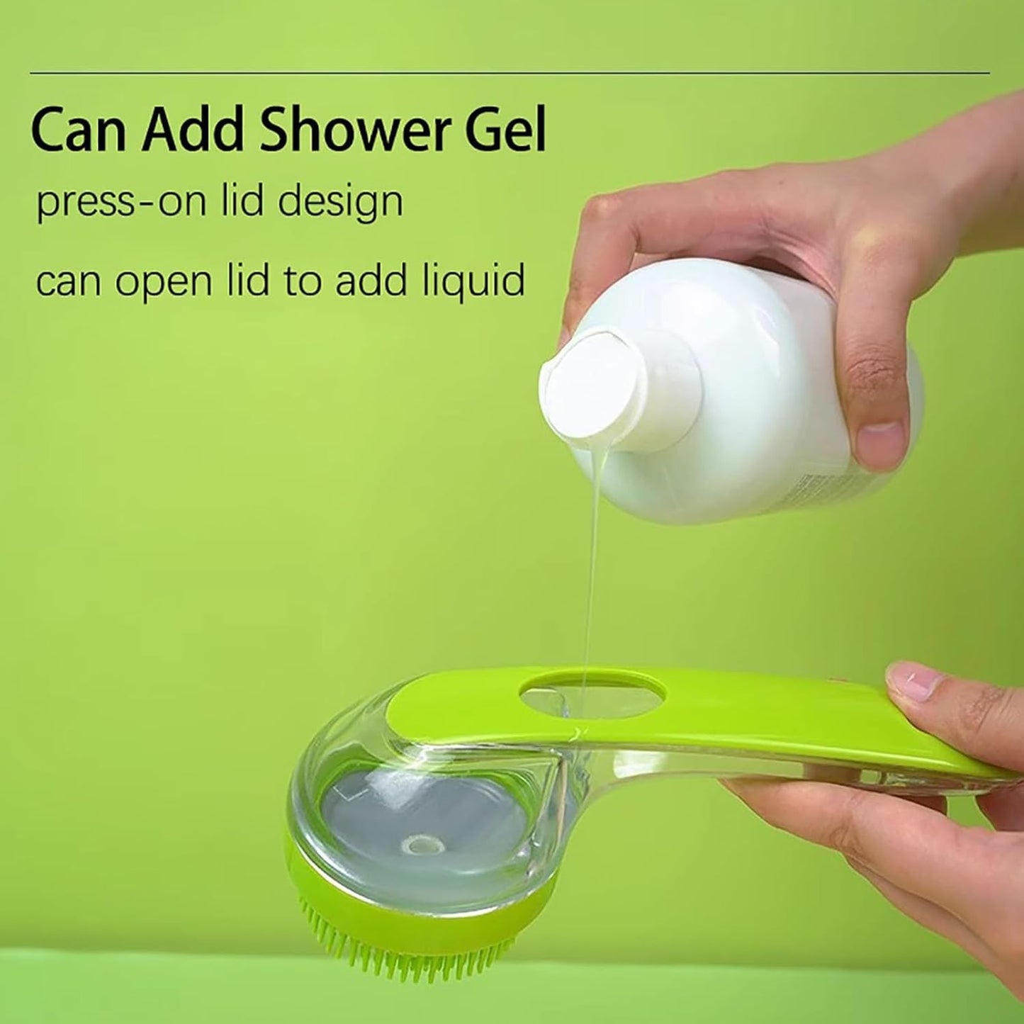 Dog Bath Brush, Pet Toilet Massage, Portable Silicone Bristles, Ergonomic Handle Scrubber, Deep Cleaning Massage, for Indoor, Outdoor Bathing, Shower, Spa, Cats, Kittens