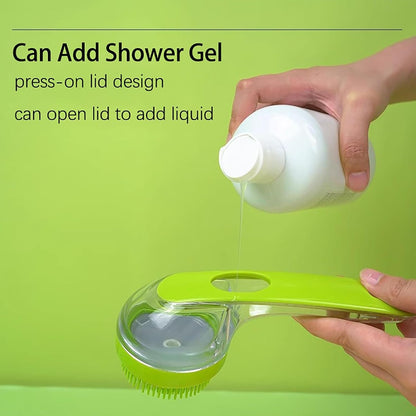 Dog Bath Brush, Pet Toilet Massage, Portable Silicone Bristles, Ergonomic Handle Scrubber, Deep Cleaning Massage, for Indoor, Outdoor Bathing, Shower, Spa, Cats, Kittens