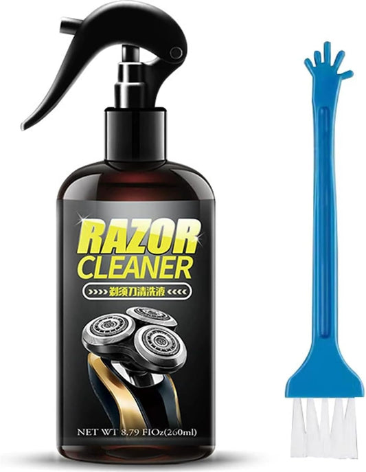 Universal Efficient Electric Razor Cleaner Spray,Electric Shaver Cleaning Solution,Blade Cleaner with Brush for Cleaning,Lubricating,And Rust Prevention