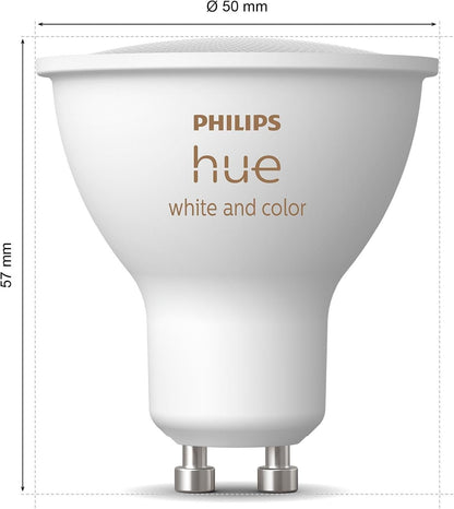 Philips Hue GU10 â€“ Smart Spotlight â€“ (3-Pack) White and Colour Ambiance
