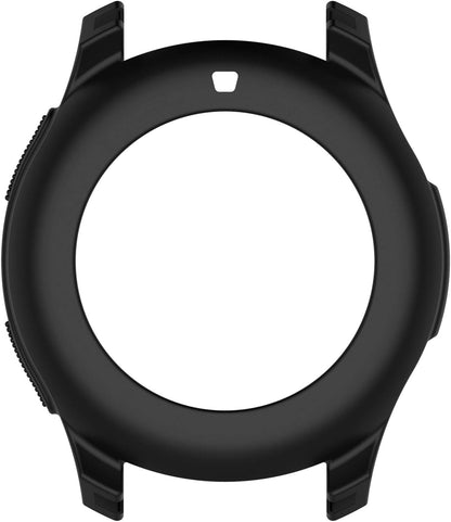 NUHFUFA Silicone Protective Case for Samsung Galaxy Watch 46mm SM-R800 and Gear S3 Frontie Smartwatch Soft Skincare Silicone Watch Shell (Black)