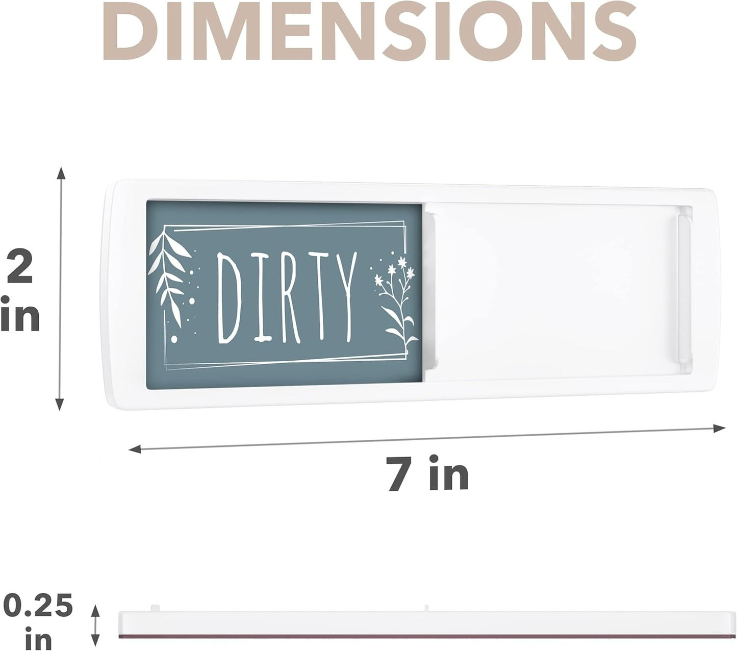 Stylish Dishwasher Magnet Clean Dirty Sign - 2" by 7" - Ideal Clean Dirty Magnet for Dishwasher and Kitchen Organization - Lovely Kitchen Gadgets/Accessories