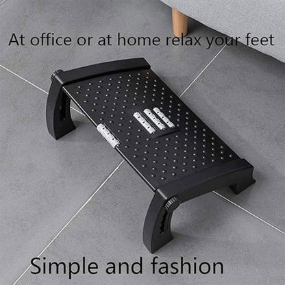 AIMALL Adjustable Office Foot Rest Under Desk - Ergonomic Foot Pedal Stool with Massage Rollers, 6 Height Levels, Anti-Slip Design, 17.3 x 12.2 x 7.5 Inches