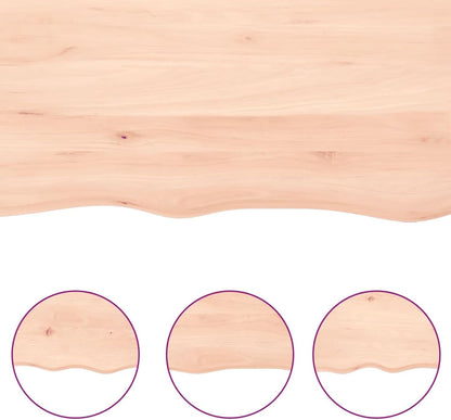 Solid Wood Tabletop 120 x 40 cm, Unfinished Live Edge, Versatile Kitchen Center Table, Dining Table Replacement, Desk Surface, Perfect for Home and Office Use