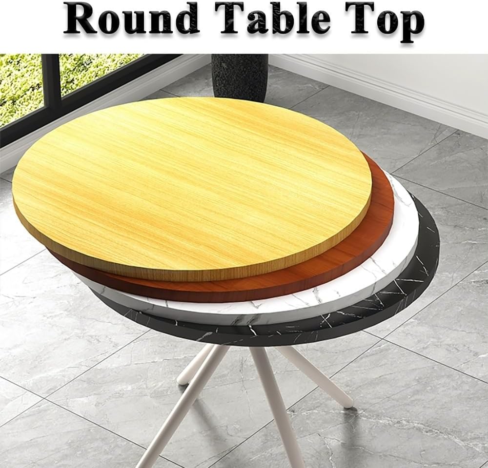 Wood Round Table Top 16 20 24 36 39" for Patio/Coffee/Dining Table Tops, DIY Replacement Circle Tabletop 0.6" Thick(White Marble,50cm/19.7")