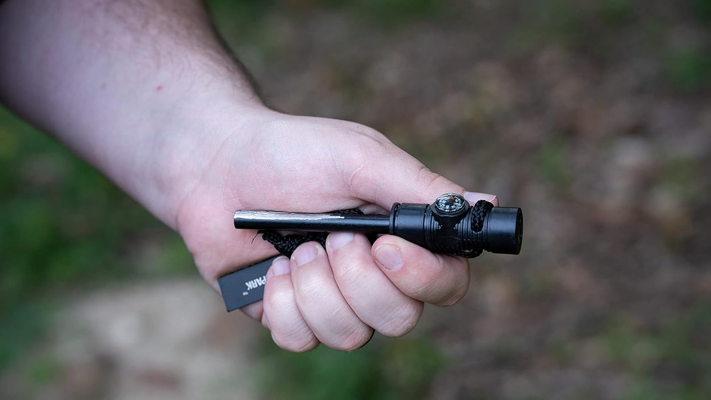 Survival Spark Magnesium Survival Fire Starter with Compass and Whistle