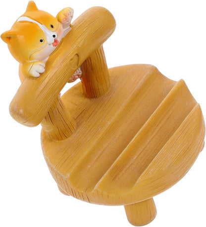 Uonlytech Porta Cellulare Mini Sedia in Resina Con Animali Dei Cartoni Animati Supporto Per Telefono Decorativo Staffa Per Telefono Da Tavolo Telefoniche Piccoli Animali Tasca