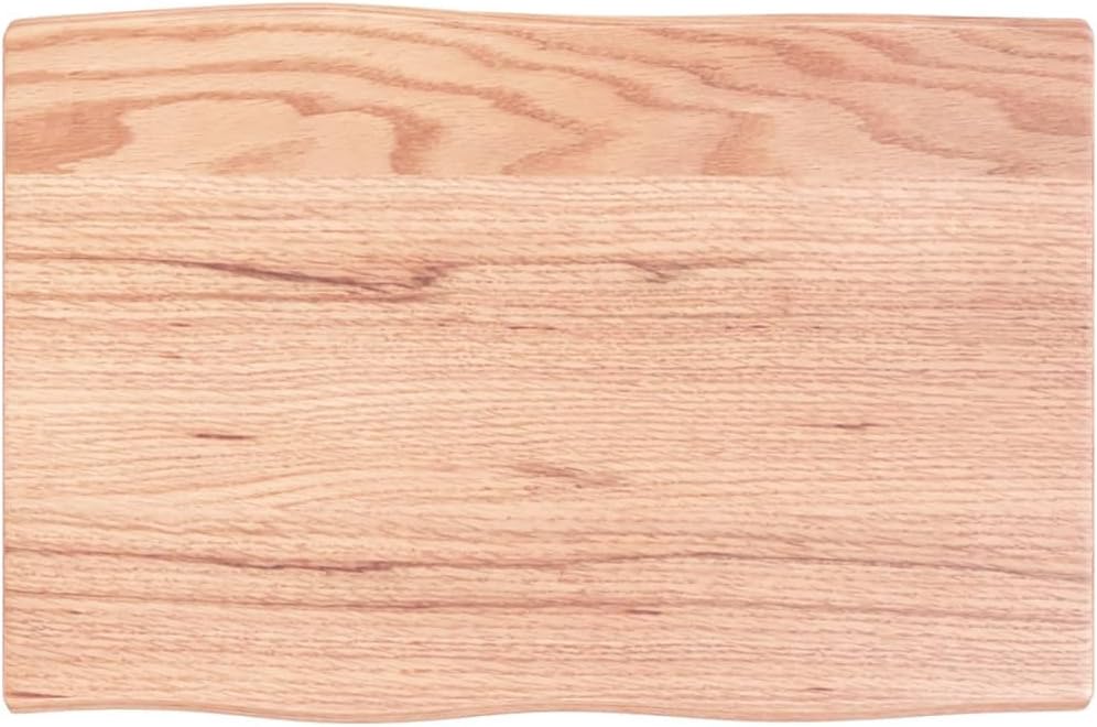 Homgoday 60 x 40 cm Light Brown Solid Oak Tabletop, Live Edge Design, Perfect for Coffee Table, Dining Table, Gold Desk Replacement, Durable and Stylish Furniture