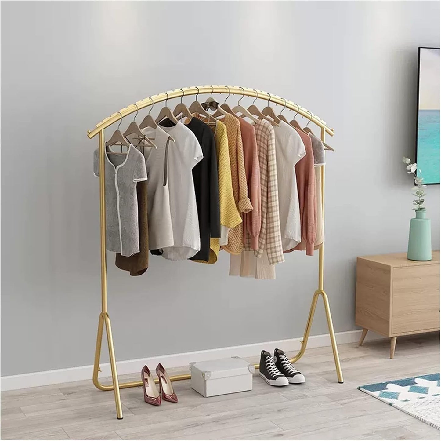 Appendiabiti da Terra Nero Elegante - Gruccia Minimalista per Ingresso, Camera da Letto e Balcone - Mobile Moderno salvaspazio - Organizer Resistente per Cappotti, Borse e Accessori