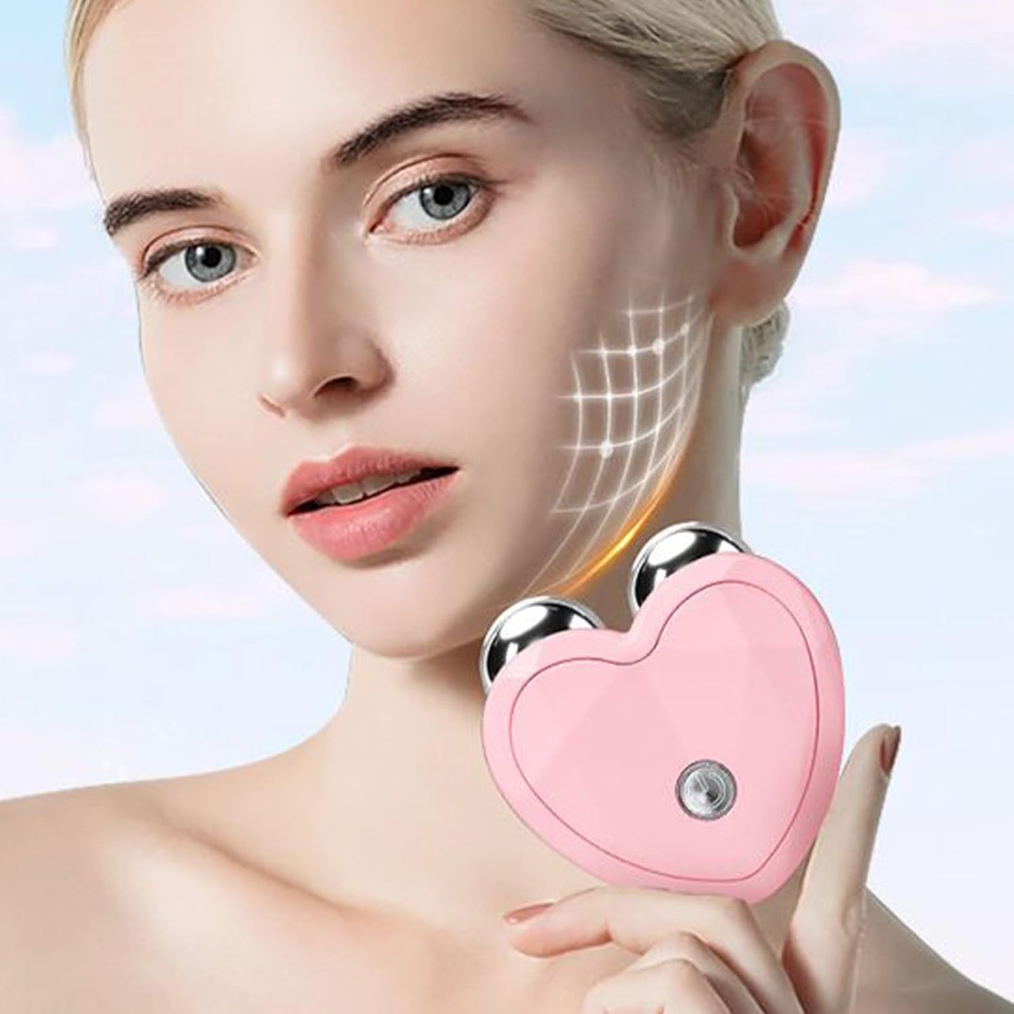 Microcurrent Facial Device, Facial Lifting Tool, 3.82x3.58in Multimode Skin Care, Skincares Tools Firming, Facials Toning Device for Weddings, Birthdays, Anniversaries