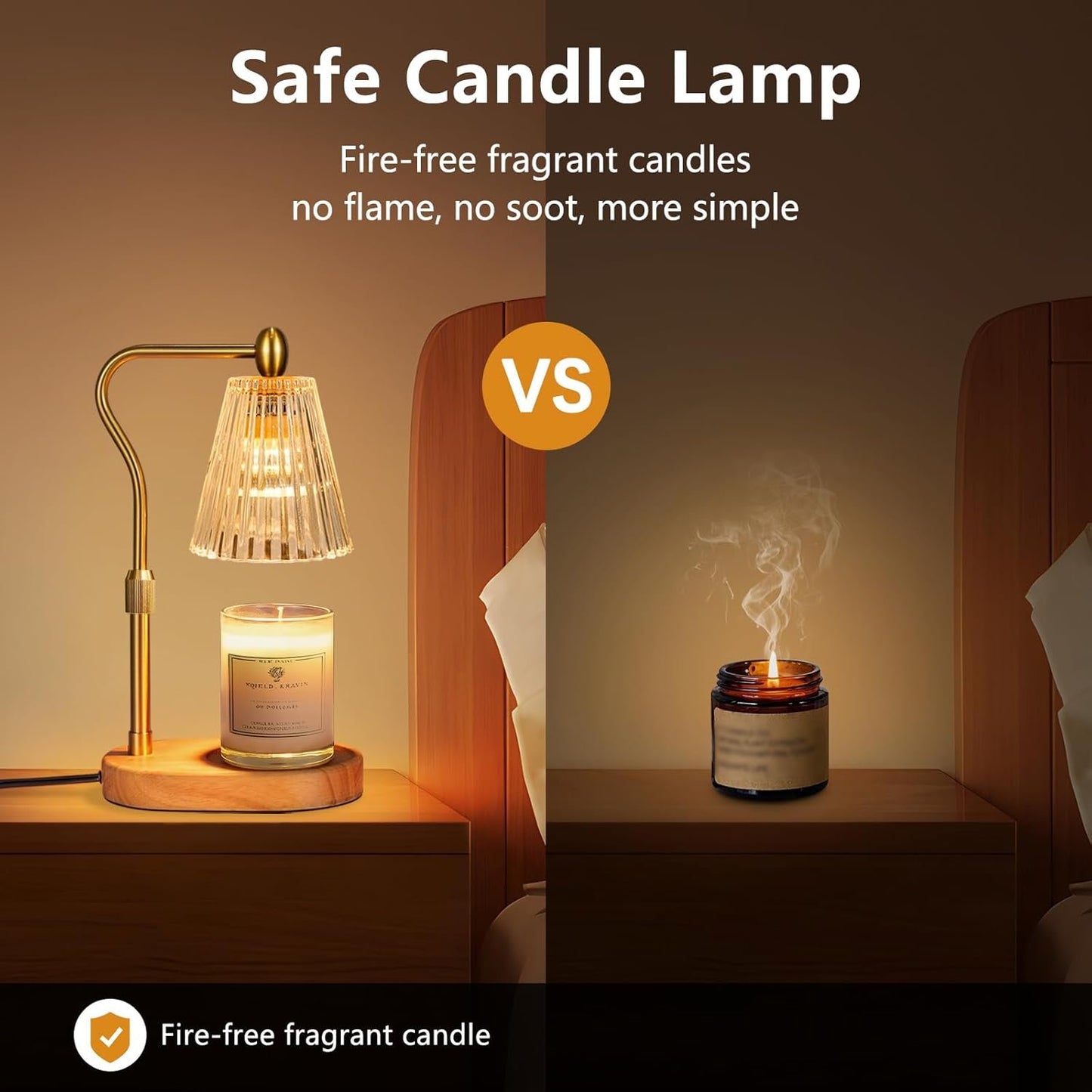 Candle Warmer Lamp with Timer and Dimmer Adjustable Height, Candle Warmer with 2 Bulbs for Scented Jar Candles Home Decor Christmas Gifts