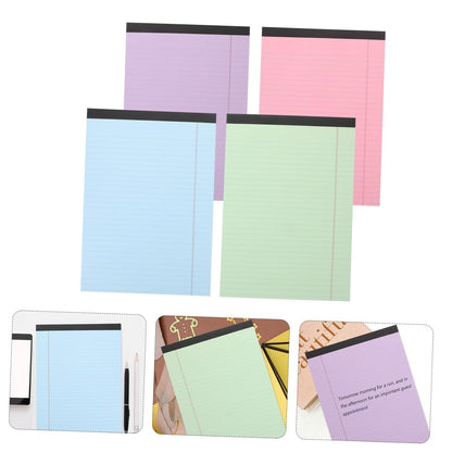 FUNNETOYU 4pcs College Ruled Legal Pads: 11.7 X 8.5 Inch A4 Writing Notebook - Clear Print Paper Note Pads - Office Home School Supplies