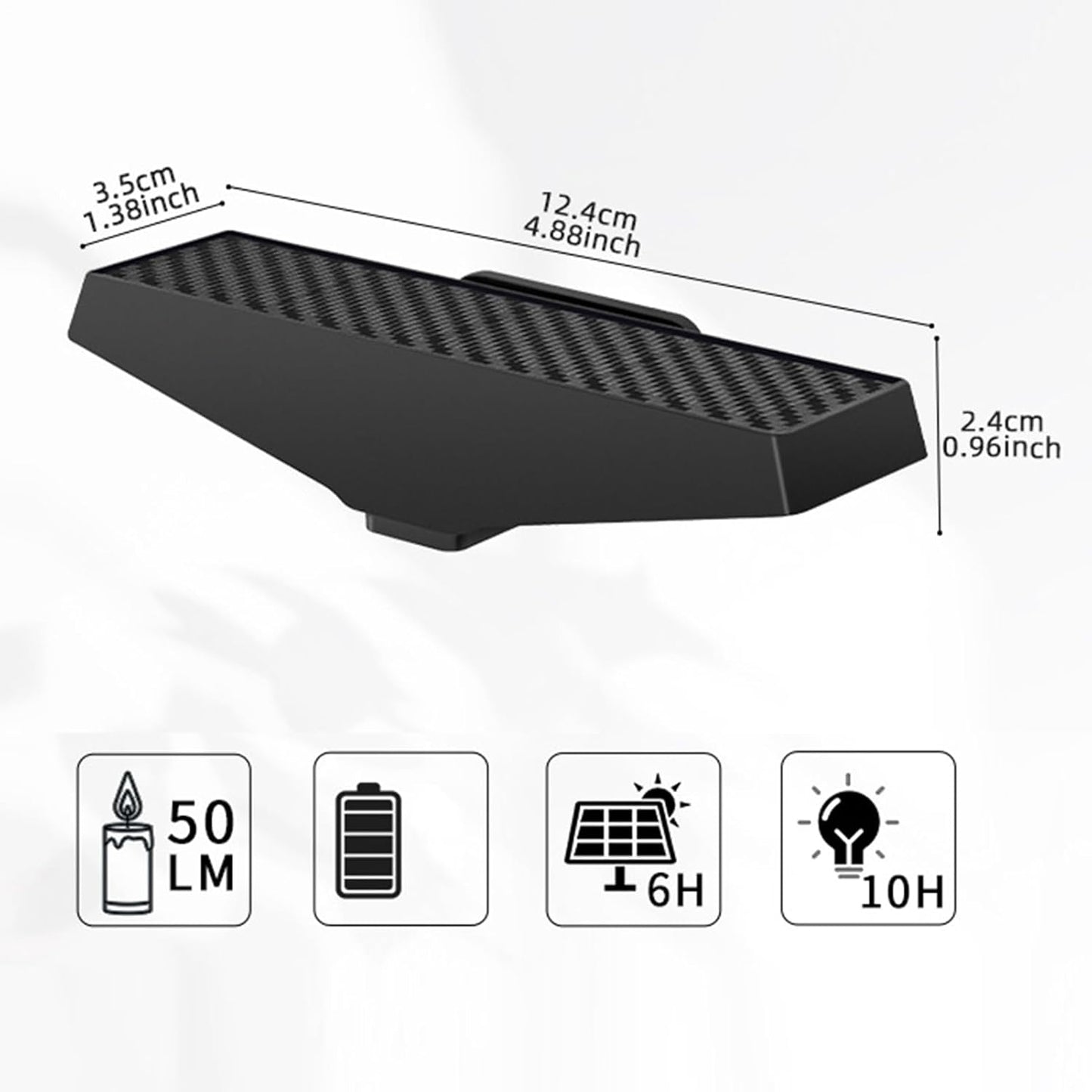 Solar Lights Outdoor, Automatic Solar Powered Fence Lantern, 1.38x4.88x0.96 Inches Portable Wall Mounted Foldable Versatile Exterior Lighting for Driveway Garden and Yard