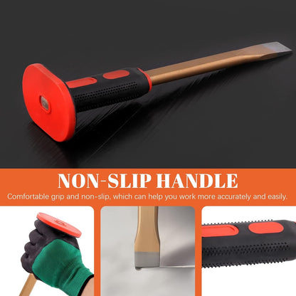Tanstic 6Pcs Geology Rock Hammer and Chisel Kit, 30oz Hammer & 12" Digging Chisel, Whistle, Safety Glasses, Jewelers Loupe and Gloves, Rock Hounding Equipment Set for Rock Hounding Stone Breaking