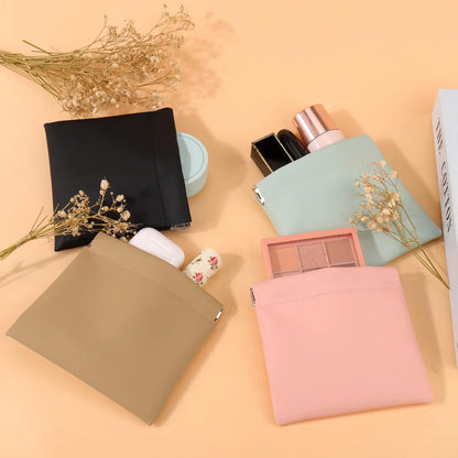 BUSOHA Small Makeup Bag for Purse, Mini Portable Cosmetic Bags for Women, Coin Purse Lipstick Cosmetic Accessories Organizer, Small Travel Kit Storage Pouch, 4 PCS, 4.7*4.3INCH, Mini Storage Bag