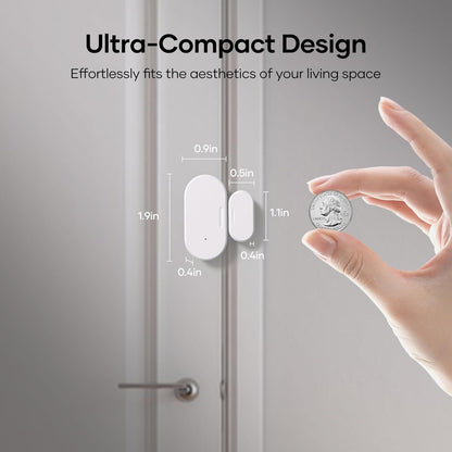 OUVOPO Zigbee Contact Sensor 4 Pack, Mini Smart Door Sensor, Home Automation, Kid Safety, Burglar Alert, Work with Alexa, SmartThings, Home Assistant, Aeotec, Hubitat, Homey with Build-in Zigbee Hub