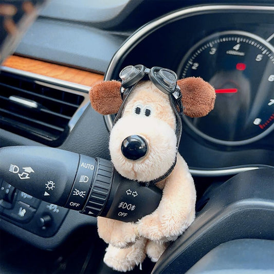XPJBKC Car Decoration Dog, Creative Car Decoration Interior, Plush Dog Car Accessories Interior Decoration, Cute Dog Car Dashboard Decorations, Personality Car Indicator Wiper Decoration