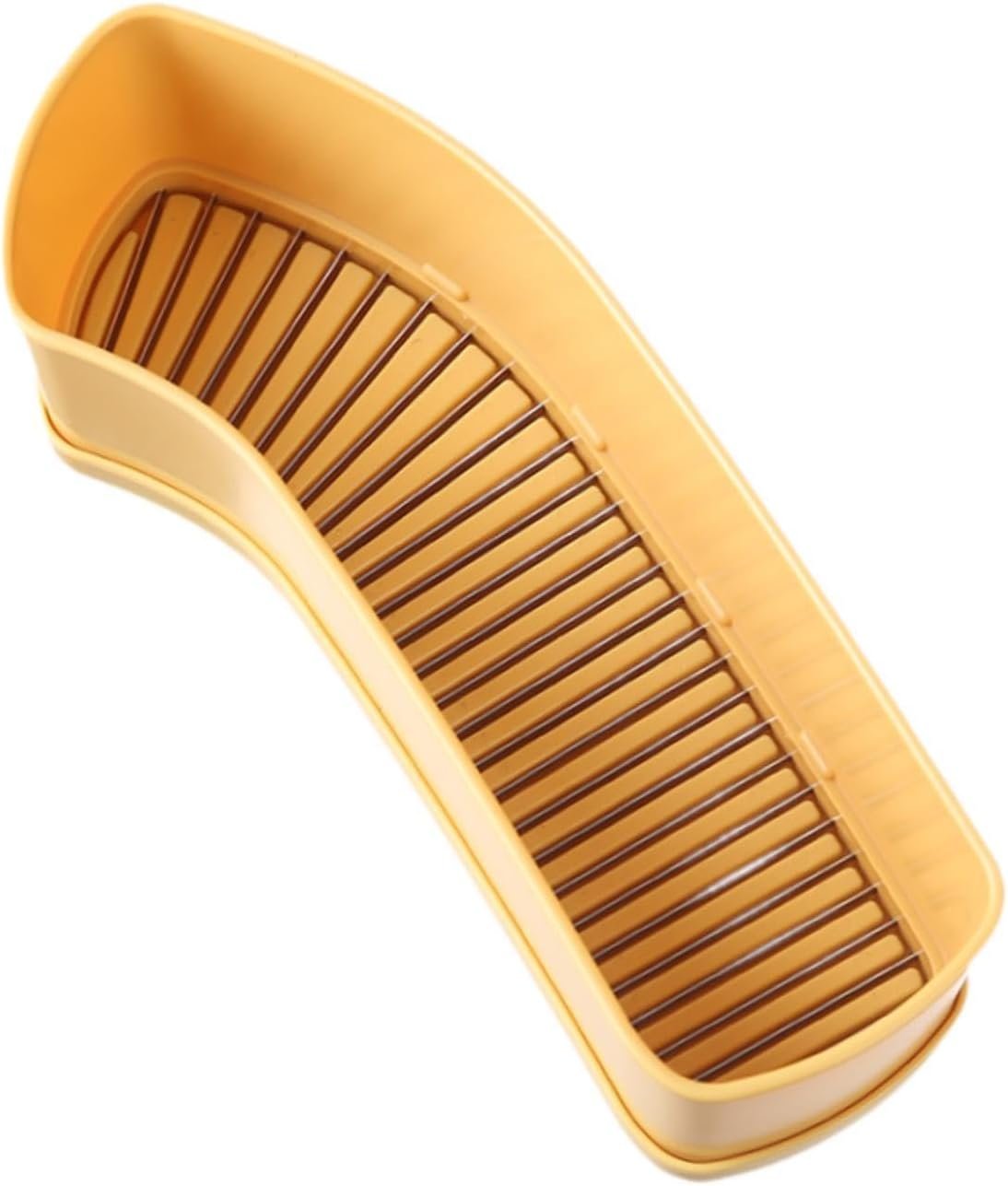 yuksok Banana Slicer Cucumber Fruit Cutter Kitchen Tool 10.4x3x2.8inch for Quick Meal Prep Detachable Base Multifunctional Portable, Yellow