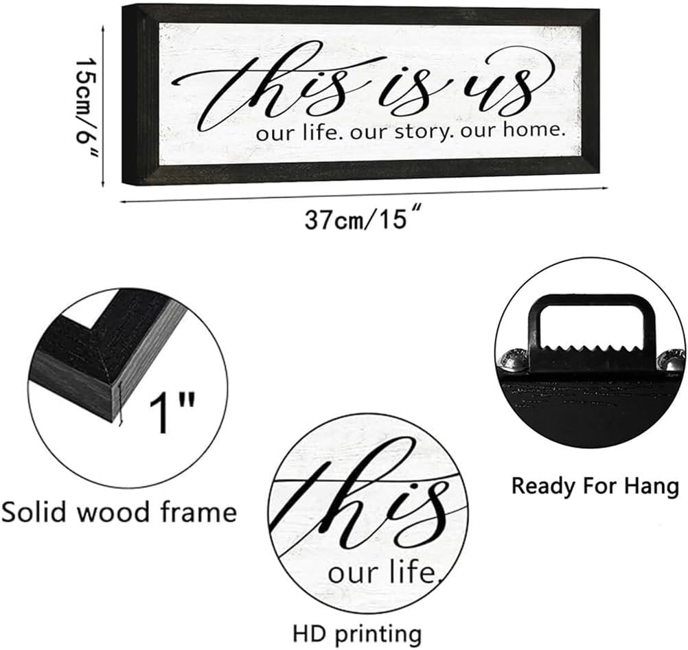 This Is Us Wall Decor: Decorations For Family Photo Wall - Rustic RV/Home Decor Signs - Family Wall Decor For Living Room Bedroom