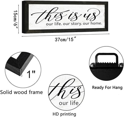 This Is Us Wall Decor: Decorations For Family Photo Wall - Rustic RV/Home Decor Signs - Family Wall Decor For Living Room Bedroom