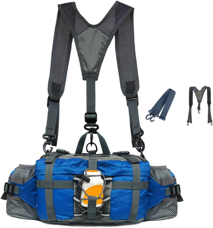 Outdoor Activity Gear | Travel Waist Bag | Fitness Waist Bag, Lightweight Outdoor Bag, Multi-Functional Waist Pack, Water-Resistant Fanny Pack, Adjustable Waist Bag, Active Lifestyle Gear, blue,